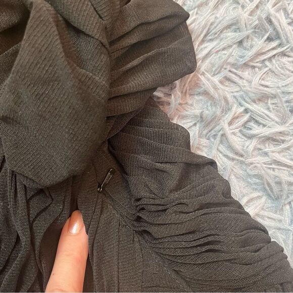 Vintage Sue Wong Black Embroidered Embellished Tulle Mini Dress Size 4 - Picture 6 of 7